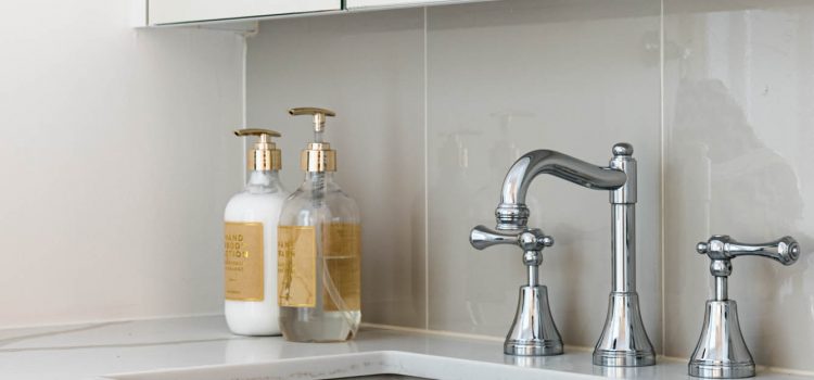 Soap and taps in bathroom renovation