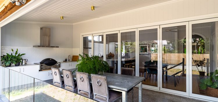 Outdoor covered deck on queensland house renovation