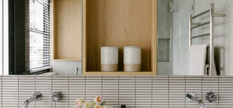 White and timber bathroom