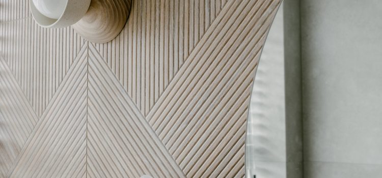 Bathroom with geometric tiles