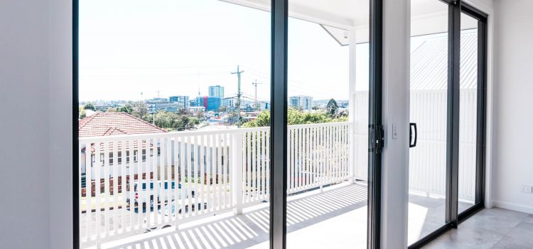 Large Doors to deck of townhouse