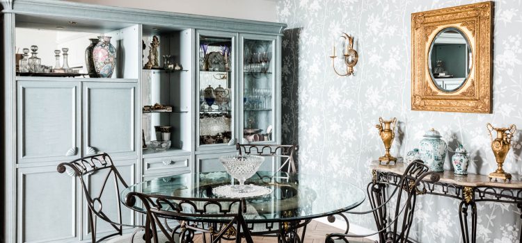 Dining Room with luxury wall paper