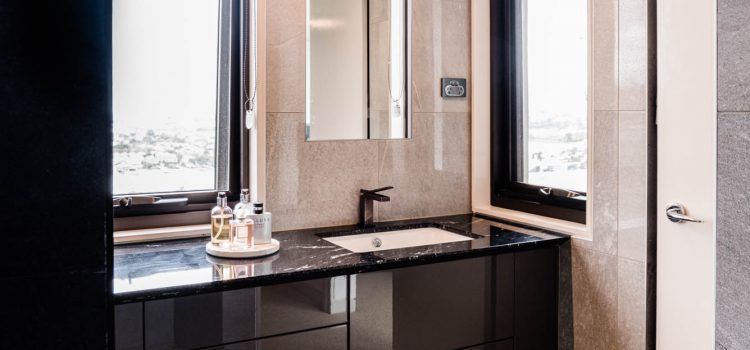 Ensuite Black and Grey Double sink