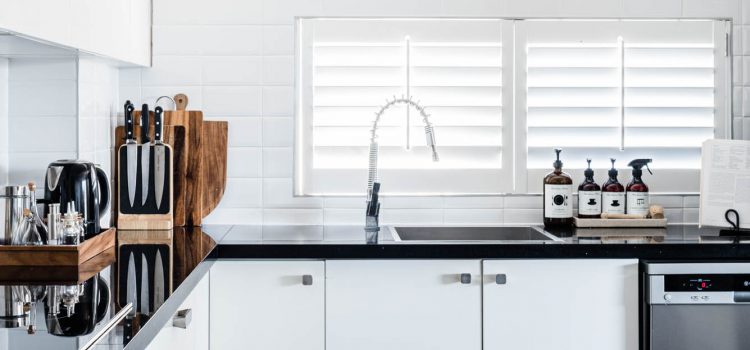 White and black joinery in brisbane apartment