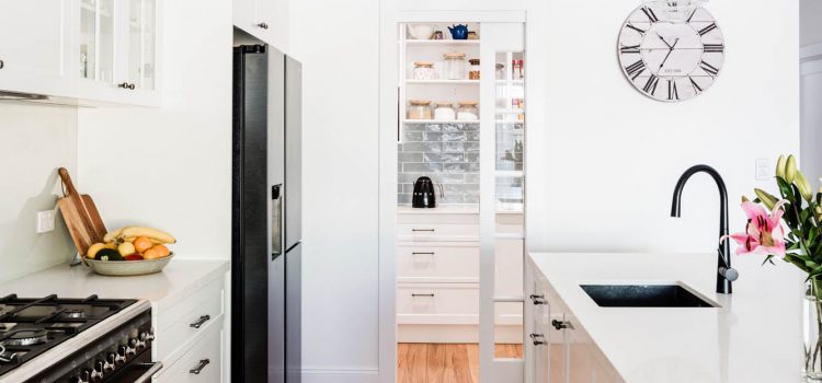 Galley Kitchen Looking into butlers pantry