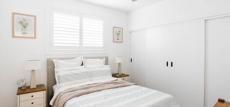 Guest bedroom with custom joinery